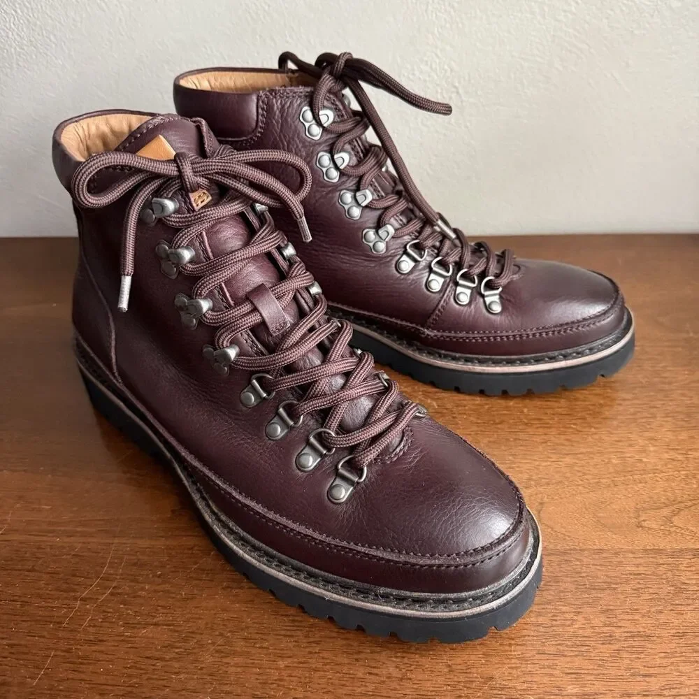 Kenneth Cole Gentle Souls Mens Donovan Brown Lug Hiker Boots Sz 10 NEW